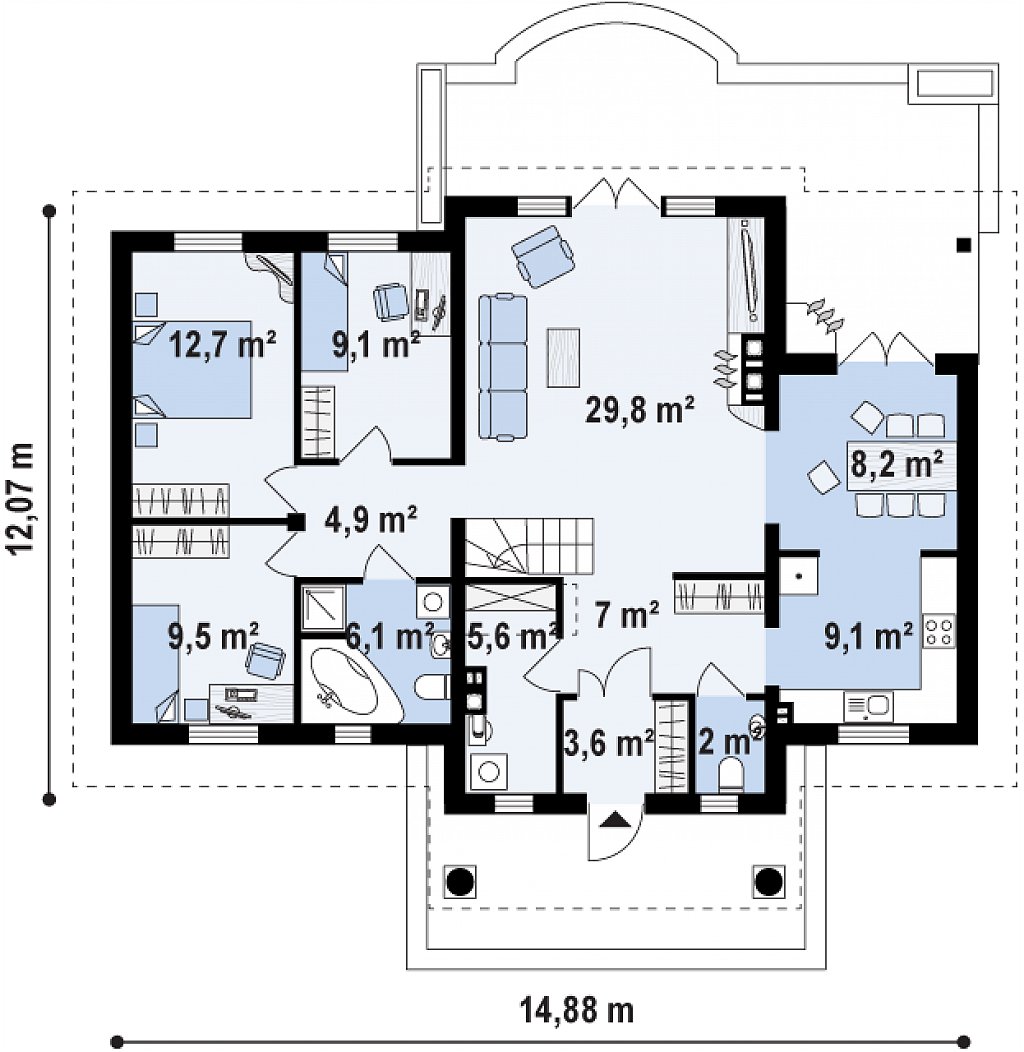 Первый этаж  109,1 м2