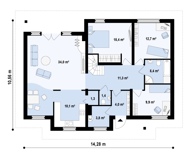 Первый этаж 109,3 м2