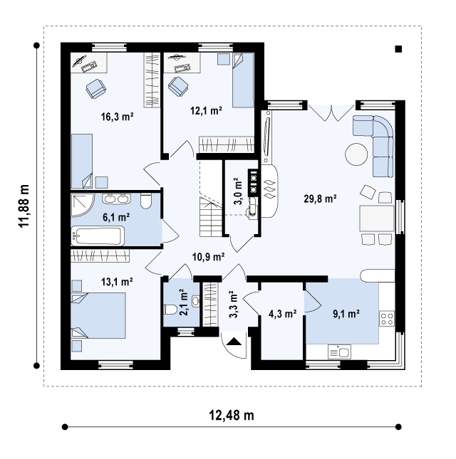 Первый этаж 110,1 м2