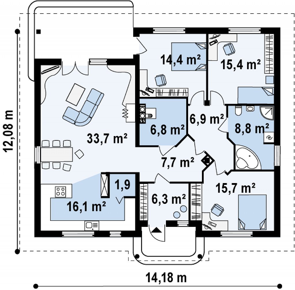 Первый этаж 131,7 м2