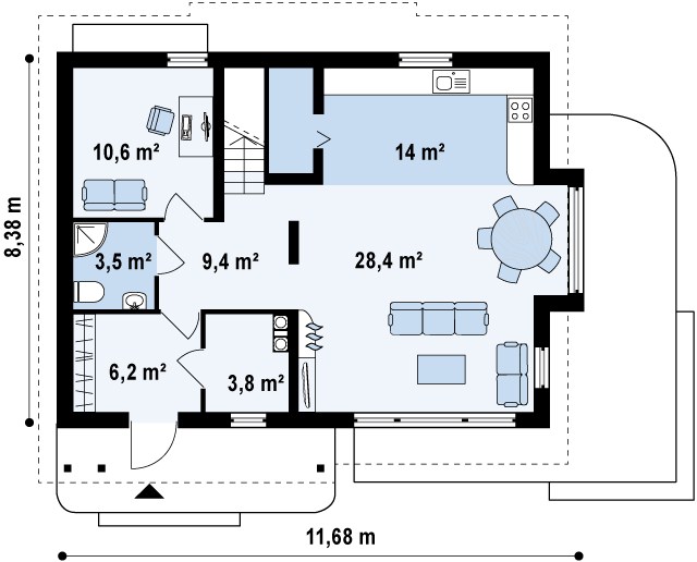 Первый этаж 75,8 м2