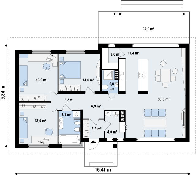 Первый этаж 123,6 м2