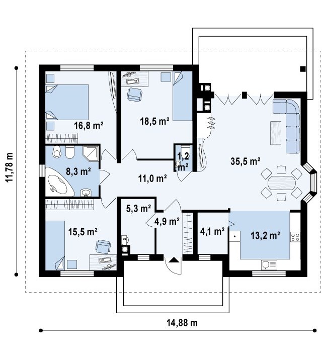 Первый этаж 134,3 м2