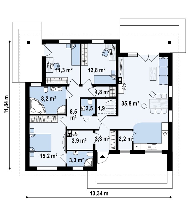 Первый этаж 110,7 м2