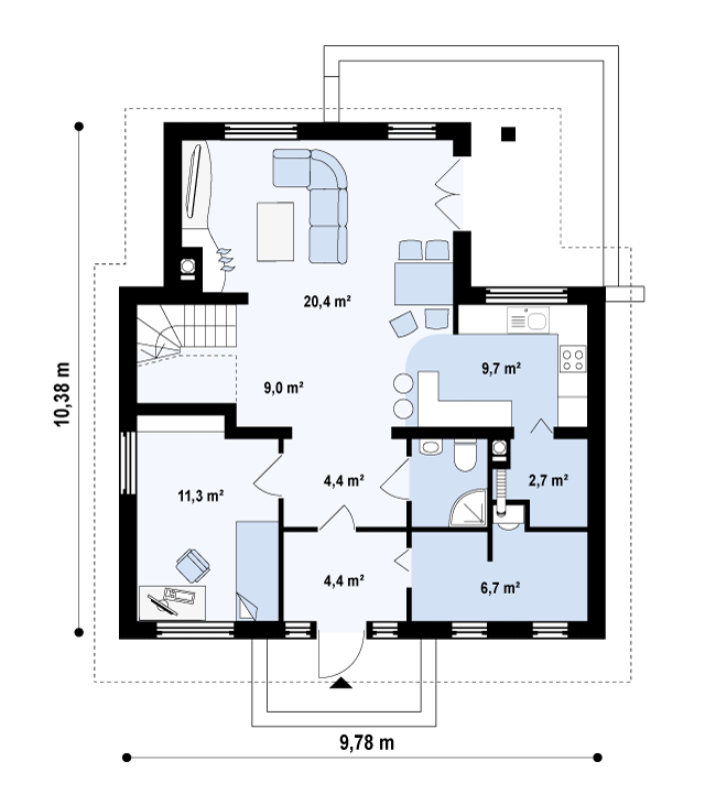 Первый этаж 71,3 м2