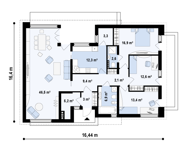 Первый этаж 134,2 м2