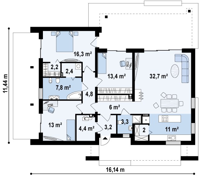 Первый этаж 122,7 м2