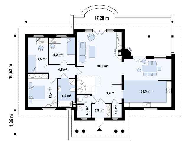 Первый этаж 123,1 м2