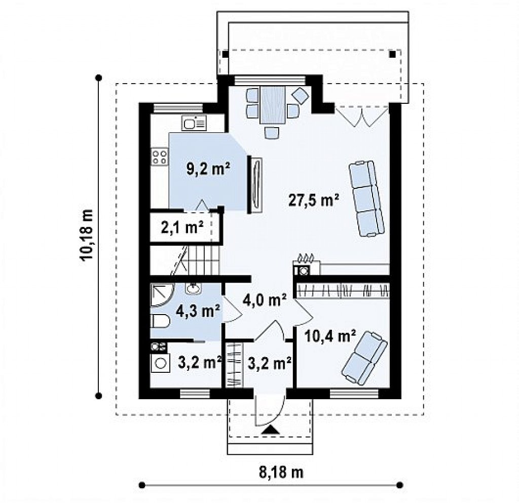 Первый этаж 62,3 м2