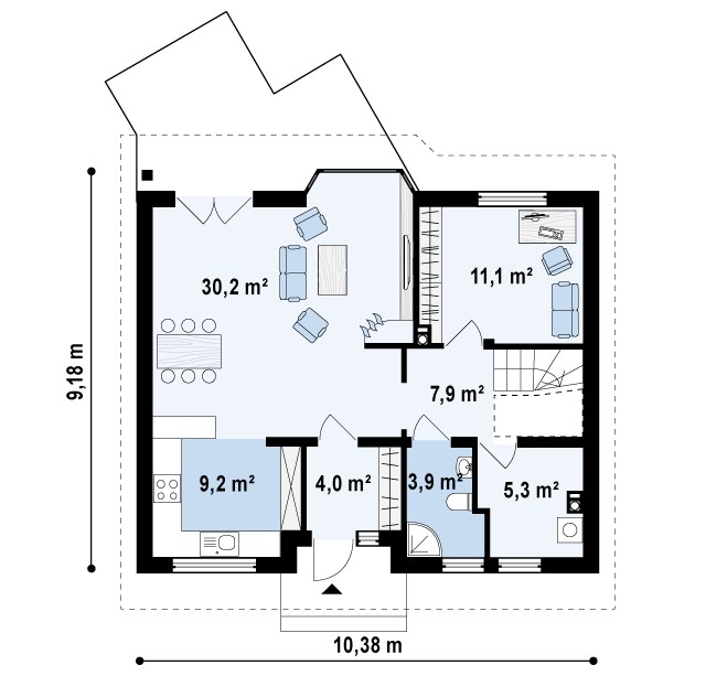 Первый этаж 71,6 м2