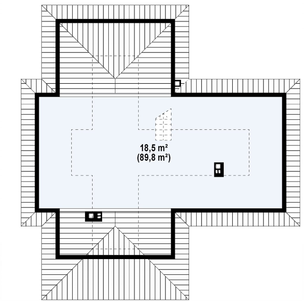 Мансардный этаж  18,5 / 89,8 м2