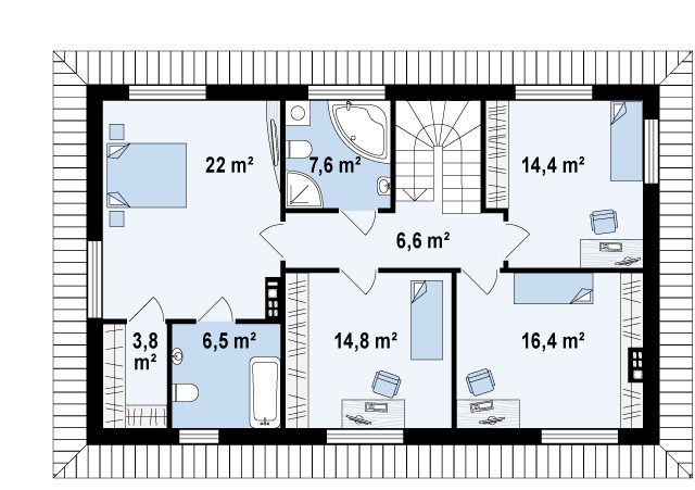 Второй этаж 92,1 м2