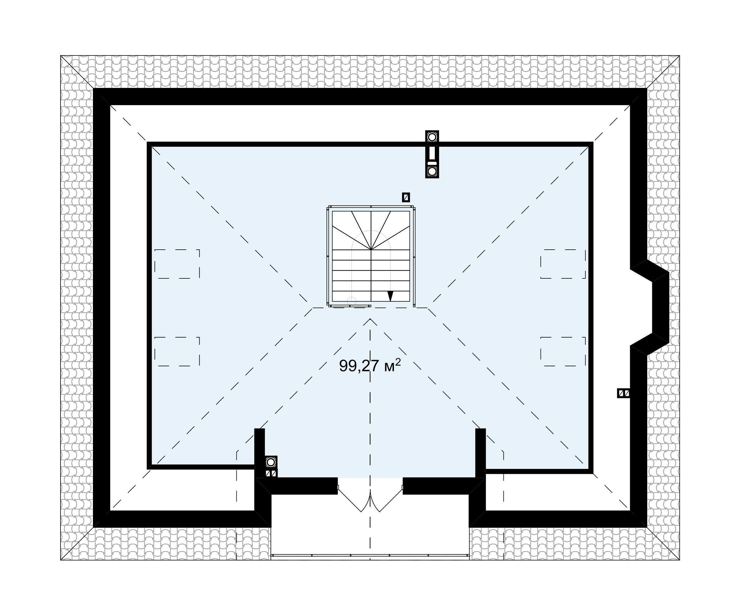 Мансардный этаж  99,3 м2