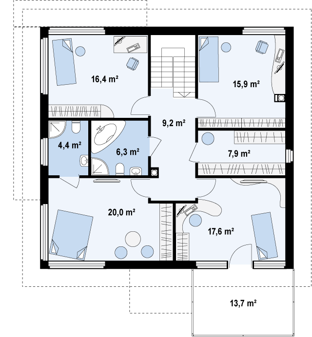 Второй этаж 97,7 м2