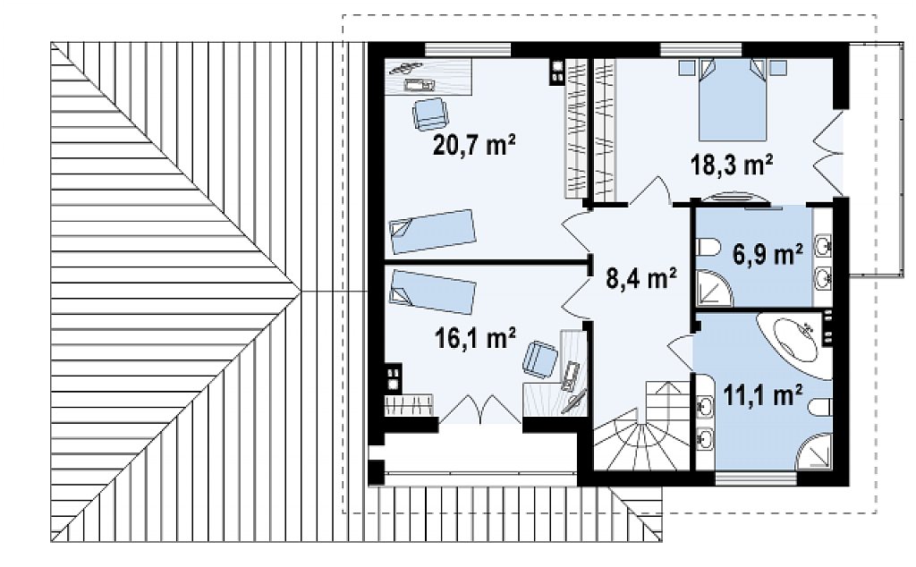 Второй этаж 81,6 м2