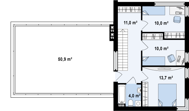 Второй этаж 48,8 м2