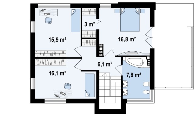 Второй этаж 65,7 м2