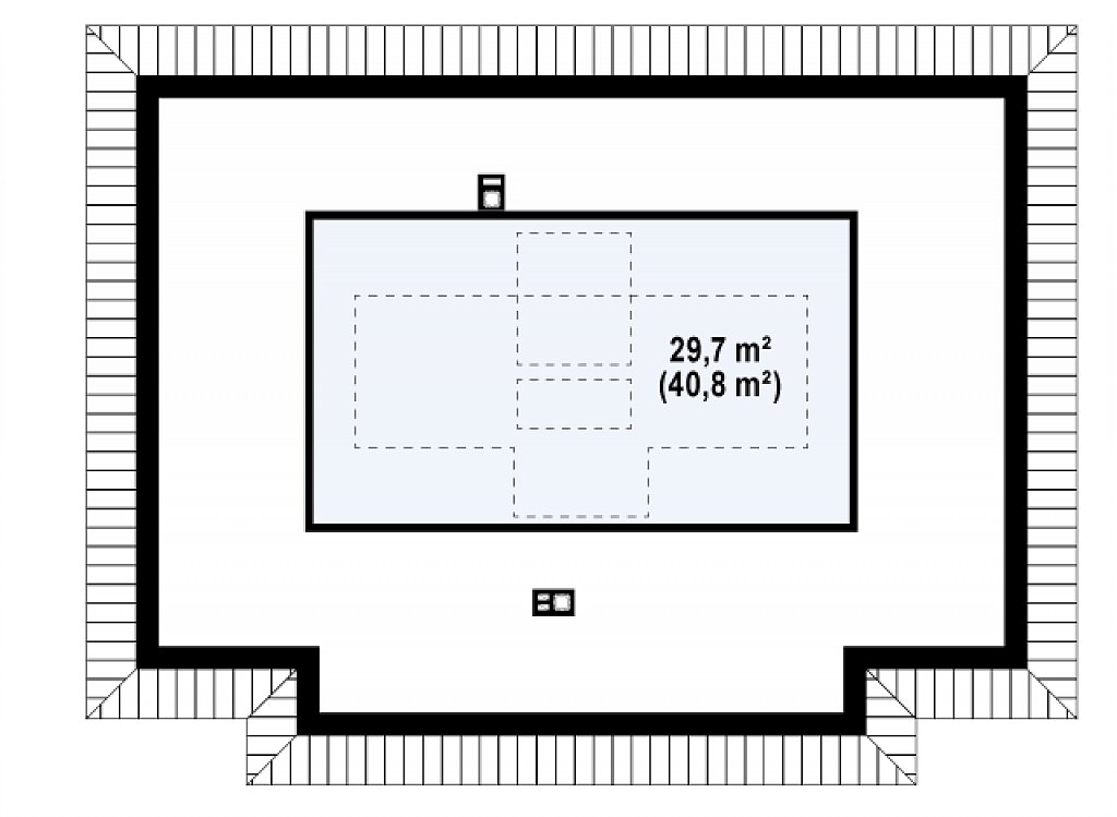 Мансардный этаж 29,8 / 40,8 м2